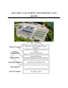 HATCHERY AND GENETIC MANAGEMENT PLAN