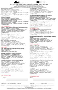 journal rate list 2005 lp