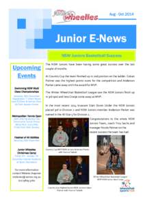 Aug - OctJunior E-News NSW Juniors Basketball Success  Upcoming