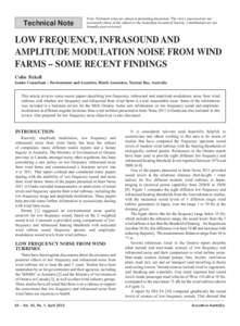 Technical Note  Note: Technical notes are aimed at promoting discussion. The views expressed are not necessarily those of the editors or the Australian Acoustical Society. Contributions are not formally peer-reviewed.