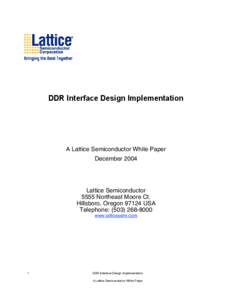 DDR Interface Design Implementation White Paper