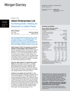 Adani Enterprises Ltd (ADEL.NS): Hunkering Down; Waiting for Resolution on Adani Power