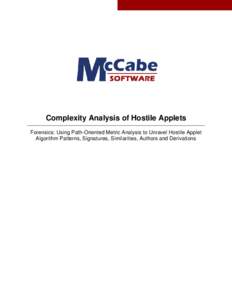 Microsoft Word - Complexity Analysis of Hostile AppletsRevised5.doc