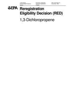 1.3-Dichloropropene: Reregistration Eligibility Decision (RED)