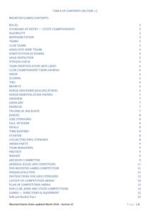 MOUNTED GAMES CONTENTS  TABLE OF CONTENTS SECTION 12 RULES STANDARD OF ENTRY — STATE CHAMPIONSHIPS