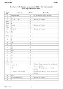 Microsoft Word - Marking Scheme of TSA 2010 Maths 6ME2.doc