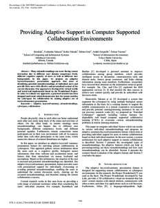 Providing Adaptive Support in Computer Supported Collaboration Environments