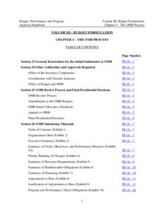 Chapter III      BUDGET FORMULATION