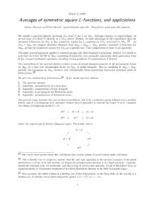 (March 5, [removed]Averages of symmetric square L-functions, and applications Adrian Diaconu and Paul Garrett [removed]  http://www.math.umn.edu/˜garrett/