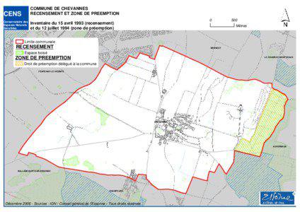 COMMUNE DE CHEVANNES RECENSEMENT ET ZONE DE PREEMPTION