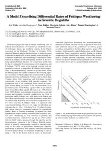 Goldschmidt 2000 September 3rd–8th, 2000 Oxford, UK. Journal of Conference Abstracts Volume 5(2), 1082