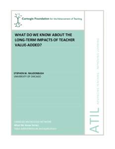 Value-added modeling / Standardized test / Teacher / Education in the United States / Class-size reduction / Merit pay / Education / Teaching / Education reform