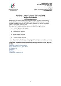 Federal grants in the United States / Public economics / United Kingdom / Health Service Executive / Grants / Philanthropy / National Lottery