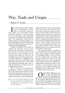 War, Trade and Utopia Barry C. Lynn i  i