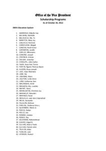 Office of the Vice President Scholarship Programs As of October 26, 2012 AMA Education System 1. 2.