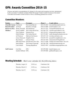 14-15 Committee Rosters Schedules