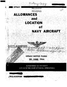 DECLASSIFIED DEPARTMENT OF THE NAVY OFFICE O F THE CHIEF OF NAVAL OPERATIONS r o f f i c i a l u s e o n l y upon d e c l a s s i f i c a t i o n ) OPNAV NOTICE