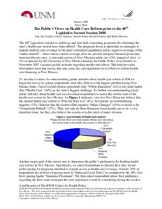 The Health Policy Attitudes of the New Mexican Population