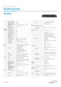 WLAN Controller WEC8500 Maximum # of APs Maximum # of Stations