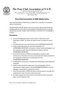 Microsoft Word - Pony Club Association of NSW Media Policy 2011.doc
