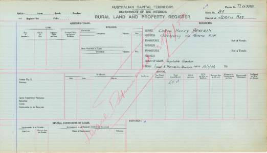 Department of the Interior Property and Tenancy Ledger