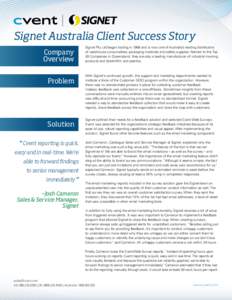 Signet Australia Client Success Story Company Overview Problem  Solution