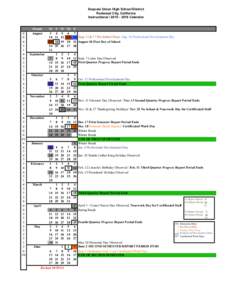 Sequoia Union High School District Redwood City, California InstructionalCalendar 0 0