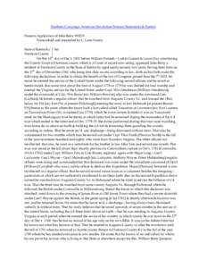 Southern Campaign American Revolution Pension Statements & Rosters Pension Application of John Berry W5219 Transcribed and annotated by C. Leon Harris State of Kentucky } Sct Harrison County } On this 10th day of Dec’r