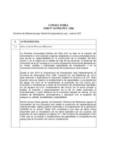 CONSULTORÍA TDR Nº 10 PMI PUC 1206 Términos de Referencia para “diseño & programación app – seismo IOS” I. 1.1