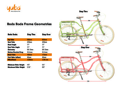 Step Thru  590 Boda Boda Frame Geometries Boda Boda: