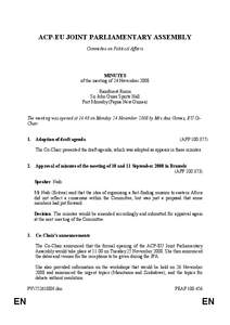 Politics of Africa / Ana Maria Gomes / African /  Caribbean and Pacific Group of States / Michael Gahler / Filip Kaczmarek / International relations / Donald Ramotar / Johan Van Hecke / International trade / International development / International economics / ACP–EU Joint Parliamentary Assembly