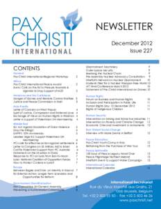 December 2012 Issue 227 CONTENTS General Pax Christi International Regional Workshop Africa