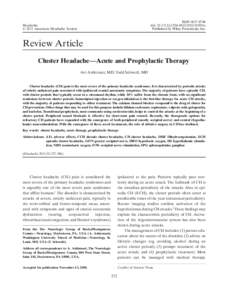 ISSN[removed]doi: [removed]j[removed]01830.x Published by Wiley Periodicals, Inc. Headache © 2011 American Headache Society