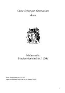 Clara-Schumann-Gymnasium Bonn Mathematik: Schulcurriculum Sek. I (G8)