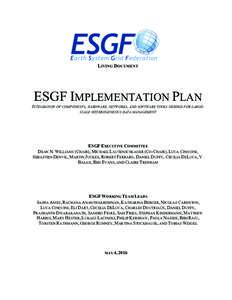 LIVING DOCUMENT ESGF IMPLEMENTATION PLAN