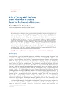 Barometr Regionalny Tom 13 nr 1 Role of Cartographic Products in the Promotion of Tourism Based on the Example of Roztocze