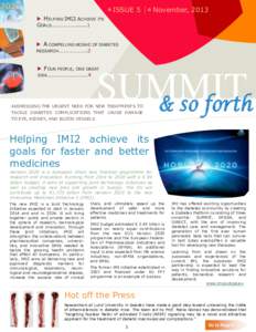 ISSUE 5  HELPING IMI2 ACHIEVE ITS GOALS………………......1 November, [removed]