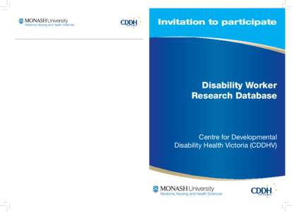 Invitation Bachelor of to participate Biomedical Science Disability Worker Research Database