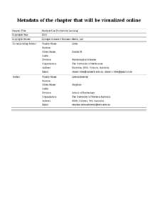 Metadata of the chapter that will be visualized online Chapter Title Multiple-Cue Probability Learning  Copyright Holder