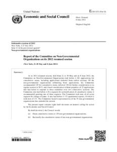 E[removed]Part II)  United Nations Economic and Social Council