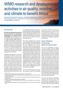 WMO research and development activities in air quality, weather and climate to benefit Africa Title by André Kamga Foamouhoue1, Jose María Baldasano2, Emilio Cuevas Agulló3, Aïda Diongue-Niang4, Carlos Pérez García