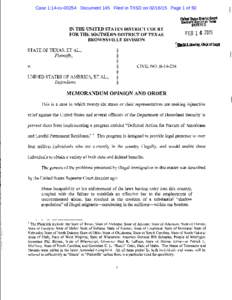 Case 1:14-cv[removed]Document 145 Filed in TXSD on[removed]Page 1 of 50 Unlted States District Court Southern Oistrict of Texas ENTERED  IN THE UNITED STATES DISTRICT COURT