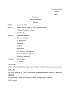 Athletic Commission[removed]Page 1 Tennessee Athletic Commission Minutes