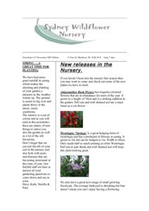 Newsletter #15 November 2009 Edition  9 Veno St, Heathcote. Ph: Open 7 days