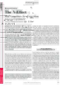 PS YC HOLOGICA L SC IENCE  Research Article The N-Effect More Competitors, Less Competition