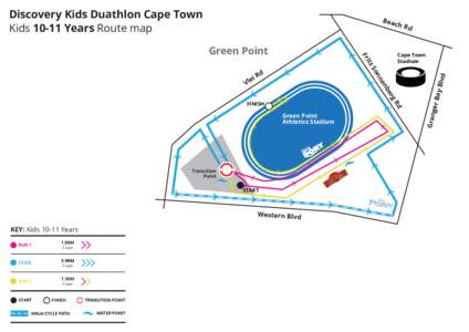Discovery Kids Duathlon Cape Town KidsYears Route map Bea  itz