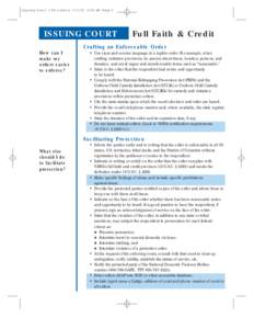 Issuing Court 7/08 w edits[removed]:00 AM Page 1  ISSUING COURT Full Faith & Credit