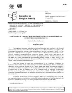 CBD  Distr. GENERAL UNEP/CBD/BS/COP-MOP/5/2/Add.1 4 August 2010