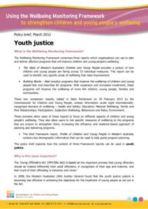 Policy Brief - Youth Justice - Wellbeing Monitoring FrameworkX