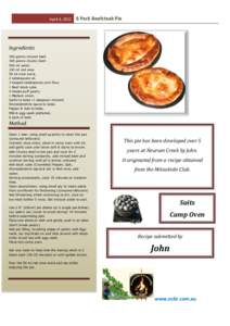 April 4, Pack Beefsteak Pie Ingredients 300 grams minced beef.